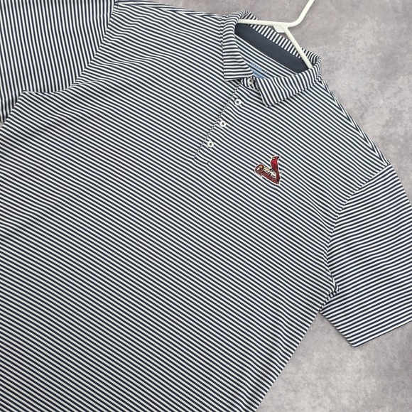 johnnie-O Other - johnnie-O St. Louis Cardinals Mens 2XL Golf Polo Shirt Striped PREP-FORMANCE MLB